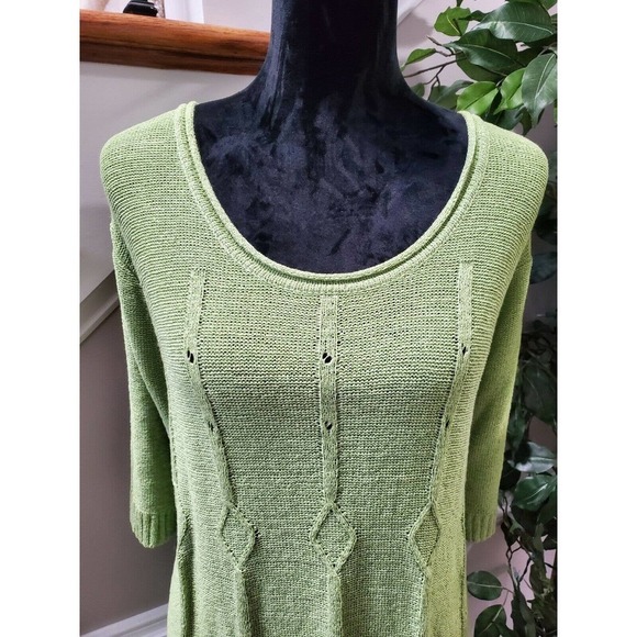 BFA Classics Women's Green Acrylic Round Neck Long Sleeve Knit Sweater Size 3X - Picture 3 of 10